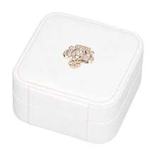 Jewelry Box with Compartment, Travel Jewelry for Earrings Rings Necklaces, Portable Jewelry Storage, Faux Leather Jewelry Box for Women, for Valentine - Blanco - Ver 5
