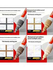 Waterproof Quick-Drying Tile Grout Pen, With Replacement Tips, Wall Grout Pen, Mold-Proof Decorative Tile Grout Pen, Suitable For Tiles, Floors, Bathrooms And Other Occasions, Tile Repair Tool, Home Decor Grout Pen, Tile Pen, Grout Pen, Cement Seam Decorative Pen, Home Decor Christmas New Year Holiday Decorative Pen, Mural Painting Decorative Pen - Tile Grout Pen - View 2