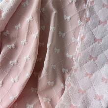 Tela con estampado de lunares y bordado de lazos 3D multicolor, textil con disposición de diamantes y lazos 3D, 50cm/1 yarda/3 yardas/5 yardas opcional, tela suave y transpirable, adecuada para camisas, vestidos, decoración del hogar, costura DIY - K - Ver 6