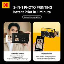 Kodak Máy ảnh lấy liền C210R MiniShot2 Retro là một chiếc máy ảnh hai trong một di động, kết hợp chụp ảnh và in ảnh. Máy có tính năng ép ảnh tự động và nhiều hiệu ứng bộ lọc khác nhau, lý tưởng cho sinh viên và du khách. - Xem 3