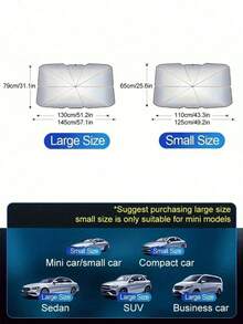 Retractable Car Sunshade - Made Of Titanium Silver Material, UV Protection, Easy To Use And Store, Quick Open And Close, Blocks UV Rays, Effectively Lowers Car Interior Temperature, Durable And Lightweight, Fully Covers Front Windshield, Comes With Small Storage Bag - A - View 3