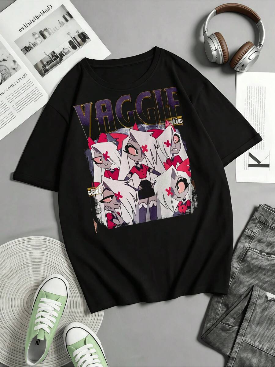 VAGGIE  Skjorta, Vaggie Babe Toots Anpassad T-shirt, Journey To The Light Fanon Vintage Merch, Vagetha Bootleg Rap T-shirts - Svart - Visa 1