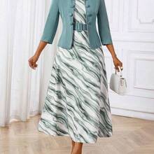Lady Spring, Summer, Autumn And Winter Elegant Office Party New Year Ladies Dresses - Multicolor - Ver 2