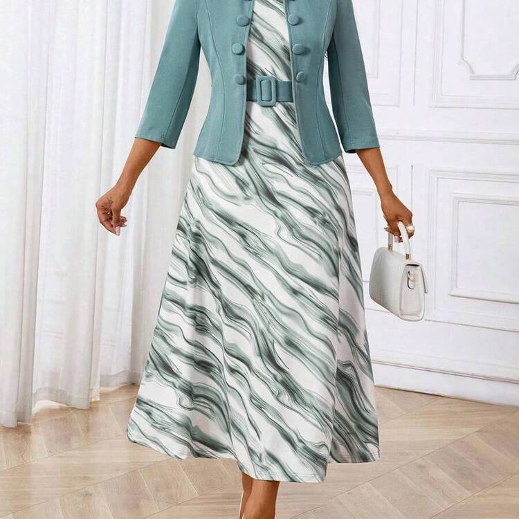 Lady Spring, Summer, Autumn And Winter Elegant Office Party New Year Ladies Dresses - Multicolor - Añade 2