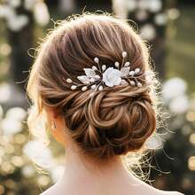 1pc Elegant ABS Plastic Hair Comb, Bridal Wedding Hair Accessory, Suitable For All Seasons - Multicolor - View 3