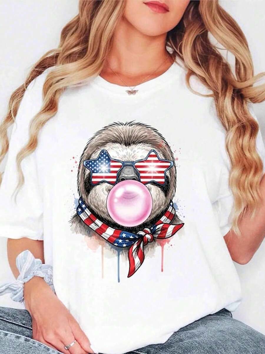 4 de julio otro S1Hirt, chicle de burbujas otro T1S1Hirt, Patritico otro Bandana Sungla1ses, Cute 4 de julio Rega1lo, Funny Blowing Bubble Gum T1EE