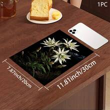 1pc Lily Flower Print Absorbent Mat/Drying Mat For Coffee Maker, Tableware - Polyester Absorbent Desktop Protective Mat With Rubber Anti-Slip Pad, For Kitchen Counter Decor, Home Bar And Dining Table - Multicolor - View 10