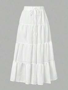 Falda de gasa de estilo princesa con múltiples capas y arrugas, falda tipo pastel de varias capas, adecuada para vacaciones de verano, estilo femenino y lindo - Multicolor - Ver 3