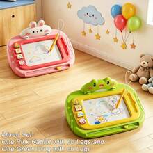 1pc Children's Magnetic Drawing Board, 4-Color Partitioned Doodle Board, Small Drawing Toy With Anti-Throw Rope Design - Multicolor - View 20