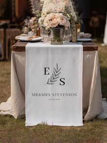 Customized Wedding Table Runner - Surname Linen Banner, Wedding Reception Decor, Gift For Newlyweds, Suitable For Anniversary, Wedding Celebration - Multicolor - View 8