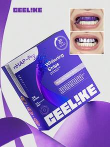[CEELIKE] 紫色美白牙貼附含口部撐開器 - 7/21 次療程 - 含奈米羥基磷灰石保護牙釉質 - 無過氧化物配方 - 14貼+羥基 - 查看 2