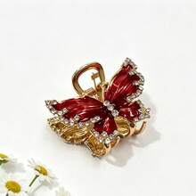 Butterfly Hair Clip, Gradient Enamel Rhinestone Gold Metal Hair Clip, Shiny Women And Girls Hair Clip, Strong Grip, Suitable For Thick/Fine Hair - Multicolor - View 9