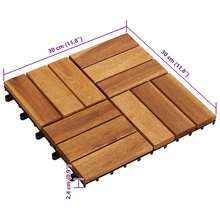 vidaXL Decking Tile 10 Pcs Brown 11.81 X 11.81 In Acacia Hardwood - A - View 2