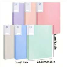 Carpeta de documentos A4 colorida con páginas intercambiables, adecuada para almacenar obras de arte y trabajos creativos, disponible en 1 pieza o 6 piezas, múltiples opciones de color - A - Ver 5