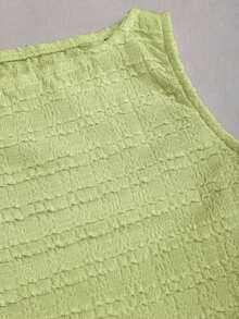 Camiseta sin espalda de unicolor casual para mujer en verano - Verde - Ver 3