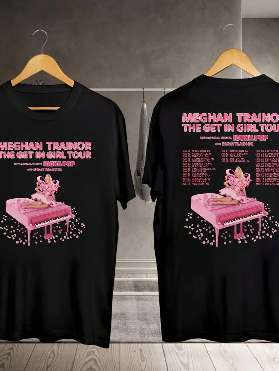 Meg Trainor The Get In Girl Tour 2026 Shirt Meg Trainor Tour 2026 Meg Trainor Fan Gift Meg Trainor Merch Meg Trainor Tee - 黑色 - 查看 1