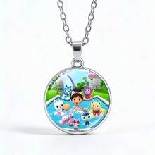 1pc Gabby Doll House Crystal Necklace, Gabby Pattern Alloy Pendant, Girl's Sweater Accessory, New Year/Valentine's Day/Easter Gift [Random Style] - Multicolor - View 8