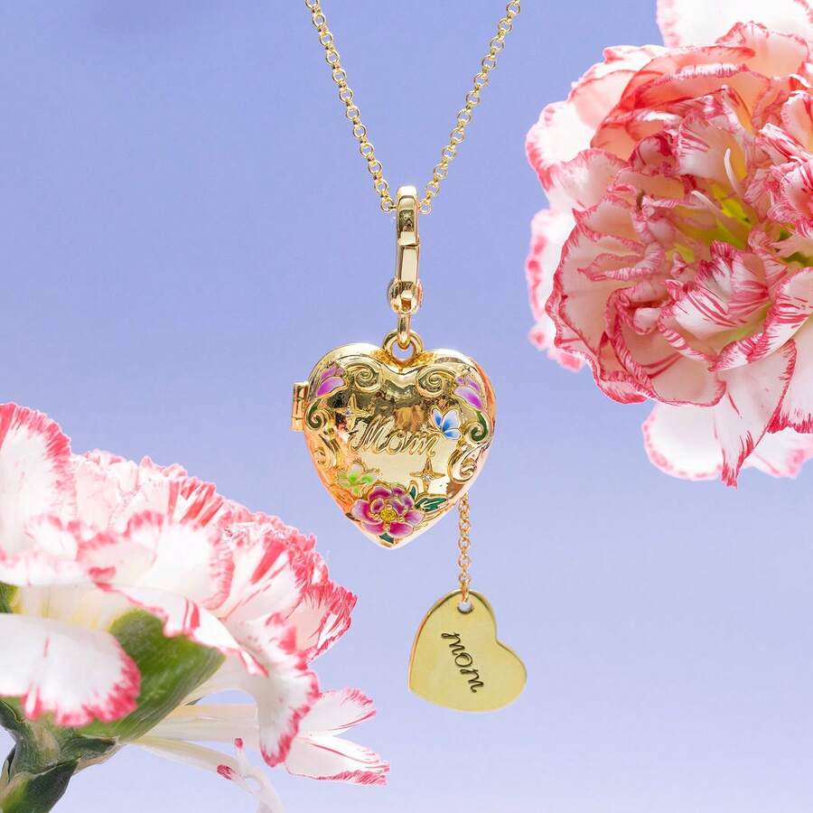 Gold Heart-Shaped Locket Necklace, With An Openable Design That Can Be Paired With Flowers, In A Vintage And Gentle Style, Suitable For Spring And Summer Outfits. It Looks Super Beautiful When Paired With A Knitted Sweater And Floral Dress. It Can Be Used As A Birthday Gift For A Best Friend, Versatile For Daily Work And Commuting, And Is Photogenic For Dates And Photoshoots, Suitable For Girls Who Like A Gentle Style - 圖片款 - 查看 1