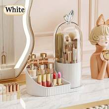 1pc Multi-Function Desktop Rotating Pen Holder & Cosmetic Storage Box With Compartments, Bird Cage Design - Multicolor - View 8