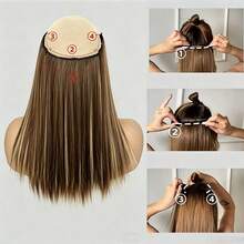4-Piece Pack Of 14-Inch Synthetic Hair Extensions, Soft And Natural Straight Synthetic Hair Extensions, Suitable For Women - Black, Halloween - Multicolor - View 2