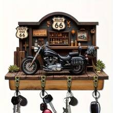 Cross-Border Hot-Selling Motorcycle Wooden Multi-Functional Home Key Holder Room Porch Decor Wooden - Brown - View 3