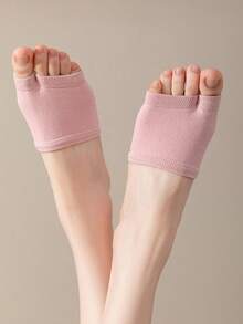 1 Pair Black Half-Tube Flip-Flop Leg Warmers, Lightweight Summer Style, Toe-Divided Design, Invisible Seamless, Non-Slip, Foot Protection, Invisible Leg Warmers, Half-Tube Flip-Flop Sock Liners, Thin & Breathable Comfort - Multicolor - View 8