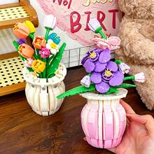Bộ 600 chậu lan trang trí sáng tạo, tác phẩm nghệ thuật thủ công, thắp sáng nhà cửa và văn phòng, bó hoa hồng vĩnh cửu, đồ chơi lắp ráp DIY, bó lan Trung Quốc, quà tặng hoa hồng, món quà lý tưởng cho Ngày Valentine, Ngày của Mẹ, Giáng sinh, sinh nhật. - Bộ đồ chơi xếp hình hoa lan - Xem 4