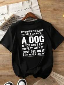 Camiseta Divertida para Mujer Amante de Perros con Frases Humorísticas para Dueños de Mascotas - Estampado a Doble Cara, Cuello Redondo, Manga Corta, Estilo Casual, Negra con Frases Divertidas sobre Perros, Ropa de Primavera, Verano y Otoño para Atuendos Casuales y Paseos con Perros, Ropa con Temática de Mascotas Lavable a Máquina, Tela de Elasticidad Media, Corte Regular, Diseño con Frases Humorísticas sobre Perros en la Parte Delantera y Trasera, Ideal para Dueños de Perros, Camiseta Y2k - Negro - Ver 2