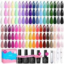 Beetles Summer Box 44Pcs 36 Colors Summer Gel Nail Polish Set, HEMA-Free TPO-Free Soak Off UV Gel Harmony Palette, Base Coat, Glossy Matte & Cat Eye Top Coat With Nail Tools, DIY Nail Art Gift For Women - 44Pcs 36 Colors Harmony Palette - 查看 9