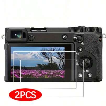 适用于 R6/R6 Mark II/R7/SX740 HS/SX730 HS/G7X3/M200/850D/R50/R8/G7X2/G5X2/EOS RP/G9X/G5X/G9X2 的 2 片装相机屏幕保护膜，2.5D 弧边，0.3mm 厚度，适用于户外运动手持相机，一键粘贴，有效保护相机安全，防止损坏。