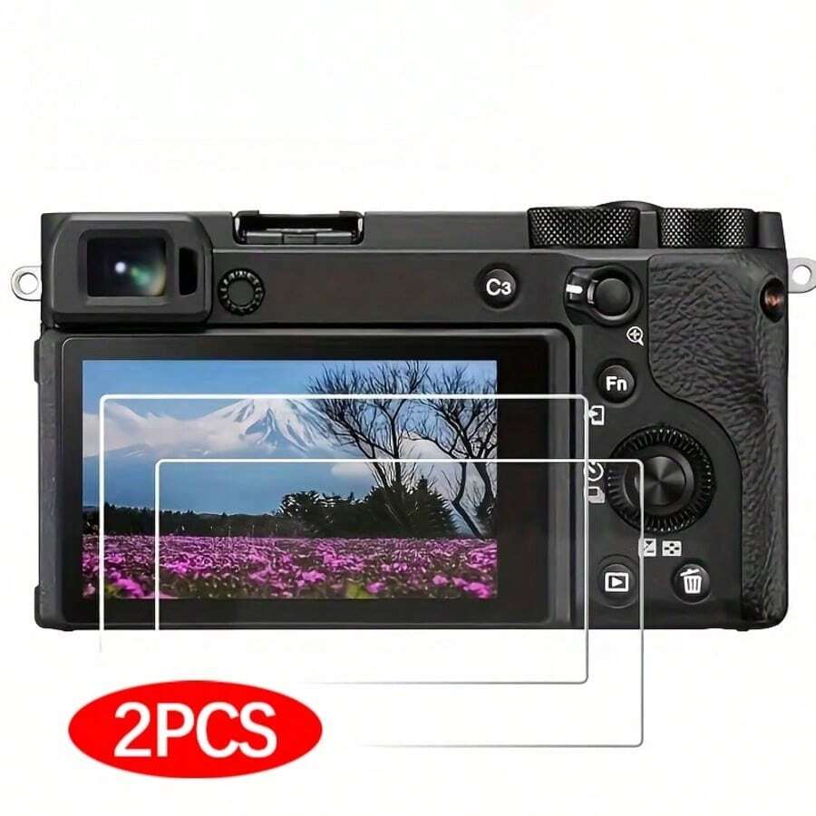 2pcs Camera Screen Protector Film For R6/R6 Mark II/R7/SX740 HS/SX730 HS/G7X3/M200/850D/R50/R8/G7X2/G5X2/EOS RP/G9X/G5X/G9X2, 2.5D Curved Edge, 0.3mm Thickness, Outdoor Sports Handheld Camera, One-Key Paste, Effectively Protect Camera Safety And Prevent Damage - 2 Transparent - View 1