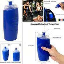 500ml 16.9oz 擠壓式運動水壺，防漏，便攜式運動水瓶，適用於健身房、跑步、騎單車、慢跑、學校運動、日常使用 - 彩色 - 查看 6