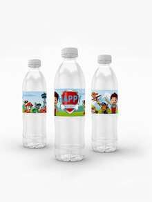 Paw Patrol 30pcs/10pcs Autocollants de bouteille d'eau thème Pat' Patrouille, Étiquettes, Baptêmes, Douches, Décorations d'anniversaire, Emballage de bouteille d'eau pour fête de chien, Décorations de fête d'anniversaire peuvent être utilisées(Style aléatoire) - View 5