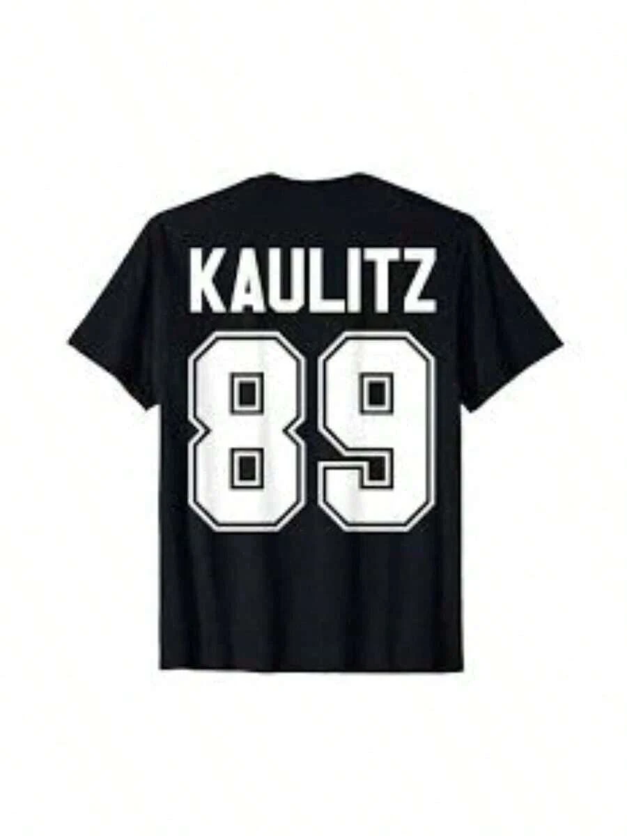 T-shirt imprimé Tokio Hotel Kaulitz - Coton lourd 180g, Coupe ample, Style urbain, Unisexe, Imprimé géométrique, Chemise décontractée style punk rock - Noir - Voir 1