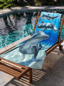 Khăn tắm/khăn đi biển bằng sợi microfiber mềm mại, nhanh khô, tiện dụng cho mùa hè | Kích thước 70*140/90*180cm (tùy chọn) | Túi đựng (tùy chọn) | In họa tiết ba chú cá heo | Thích hợp cho bãi biển, phòng tắm, cắm trại, tập thể dục, du lịch - Màu xanh nhạt - Xem 8