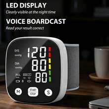 MOOD LIGHT Automatic Wrist Blood Pressure Monitor, Equipped With An LCD Screen, Adjustable Cuff, Pulse Detection, And Arrhythmia Alarm Function - Blood Pressure Measurement | USB Charging | Voice Playback Function, Is An Excellent Gift For Friends And Family - 黑 - 查看 4