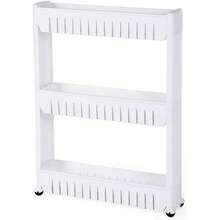 1 Set de Carrito de Almacenamiento Rodante Delgado y Hueco, Organizador Práctico de Plástico Fácil de Ensamblar y Multiusos, Adecuado para Espacios Estrechos en la Cocina, el Baño, el Dormitorio, la Lavandería y la Oficina - Multicolor - Ver 8