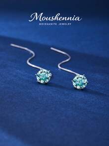 MOUSHEENIA 优雅的925纯银镶嵌璀璨莫桑石钻石耳坠——简约时尚，适合追求前卫风格的女性——是周年纪念日或生日的理想礼物，低过敏性材质 - 耳線 - 查看 5