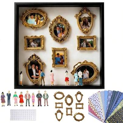 DIY Mini Museum Display Cabinet - Celebrate Your Precious Memories In A Unique Way, With A Display Frame Set Featuring Customizable Photo Display And Miniature Figurines, A Personalized And Distinctive Decorative Collectible