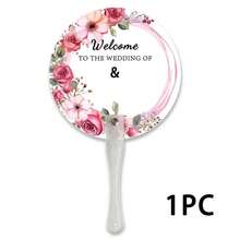 Personalized Wedding Hand Fan, Customizable With Name, Date, Photo And Other Information. Durable Plastic Handle, Suitable For Weddings, Bride Celebrations And Outdoor Events - Multicolor - View 21