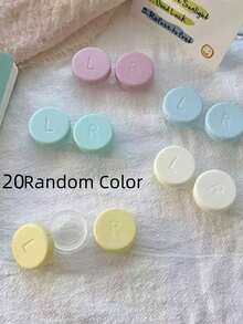 5 pares (10 piezas) de estuches para lentes de contacto de colores aleatorios (izquierdo + derecho), adecuados para el set de almacenamiento y viaje de lentes de contacto - Multicolor - Ver 12
