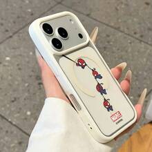 Miniso 漫威復仇者聯盟蜘蛛人個性蜘蛛網magsafe磁吸充電適用於iphone17/17promax/16/17pro/15/14/16plus/17air/13/15pro/12/15plus男款防摔保護殼相容apple - 白色 - 查看 2