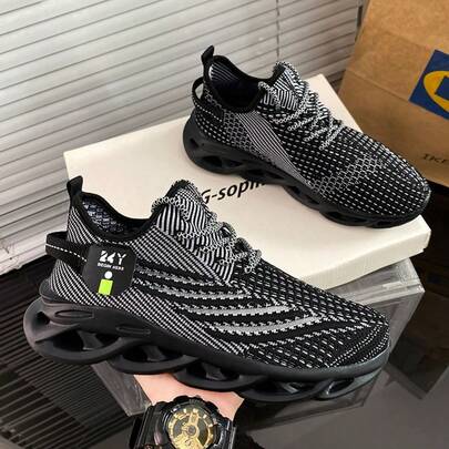 (3k+Sold) Milikuyou Men's Marathon Running Shoes, Casual Sports Shoes, Men's Competitive Basketball Shoes, Men's Sports Shoes, Outdoor Sports Shoes, Sports Outdoor Road Running Shoes, Fitness Training Shoes, Hiking Shoes, Lightweight, Versatile, Fashionable, Casual Shoes, Popcorn Sole, High Elasticity To Boost Speed, MD+Rubber Non-Fatiguing, Ergonomic Design, Carbon Plate Foot Sensor, Men's Commuter Shoes, Multi-Scenario Suitable, Suitable For Daily Wear, Long-Distance Running, Short-Distance Running, Casual Running, Speed Training, Ideal Gift For Students Or Men, Bright Colors, Size 39-45 (Uneven Hand-Painted Soles, Asymmetrical Patterns)
