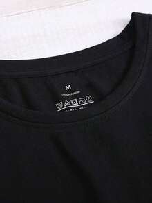 Playera mujer 1 pieza, casual regular para mujer, playera de manga corta con estampado de corazón de México para mujer, playera de manga corta con estampado de corazón, cómoda y casual para mujer, top negro para mujer, ropa casual diaria de primavera y verano. - Negro - Ver 4