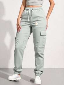 Women Jogger Pants Pantalones Mujer Relax Fit Elastic Cuff Streetwear Trousers - Gris - Ver 3
