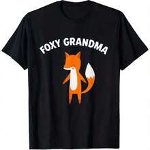 1 camiseta Foxy Grandma | Camiseta Gráfica Divertida con Estampado de Zorro, Unisex, Manga Corta de Corte Holgado, Zorro Naranja con Estampado Blanco, Casual y Cómoda, – Talla Única, Negra - Perfecta para Uso Diario Todo el Año, Resistente a la Decoloración, Estampado Artístico, Para Mujeres, Viajes al Trabajo, Día de los Caídos, 180g 100% Algodón - Negro - Ver 7