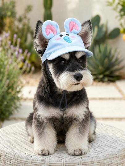 PETCIRCLE 1pc Pet Sun Hat, Pet Supplies Spring/Summer New Item, Cartoon Sun Hat For Small Dogs - Little Blue Elephant