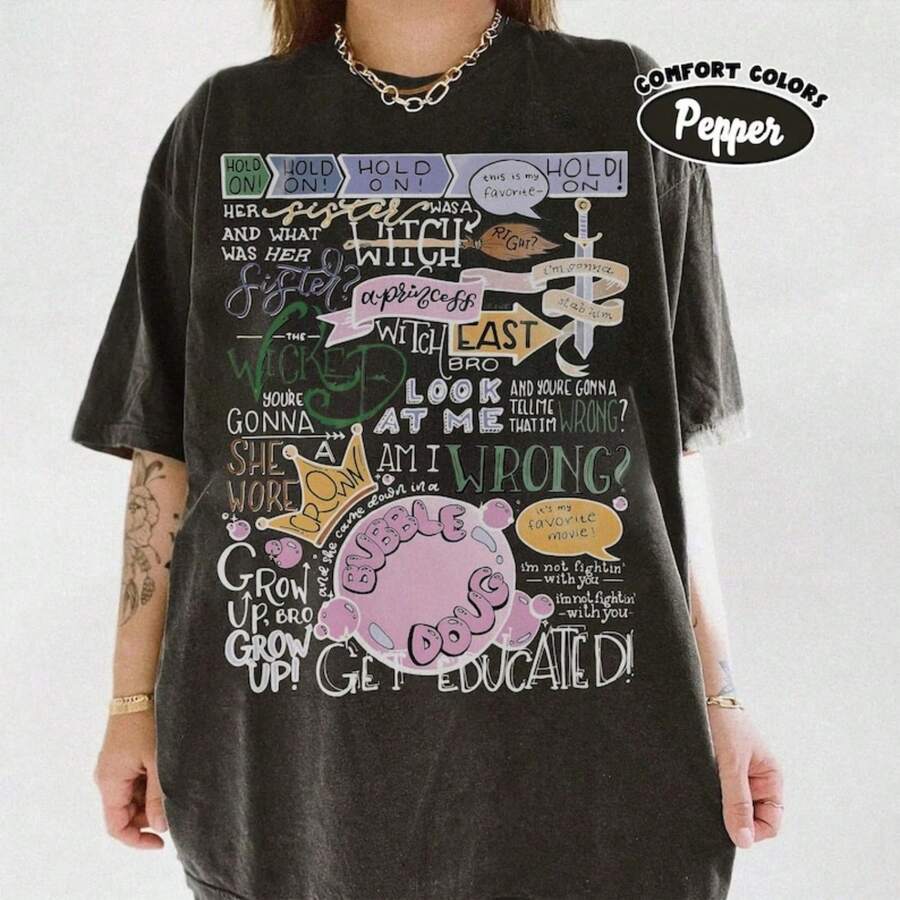 Retro Hold On Wicked Witch of the East Bro Shirt, Funny Wizard Movie T1EE, Viral Witch Quote Shirt, Vintage Wizard Fan Top, Witchy Meme GifT1SFor woma Camiseta 100% Algodón Unisex - Playera Casual Premium de Corte Cómodo - Negro - Ver 1
