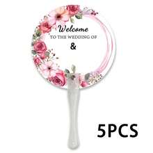 Personalized Wedding Hand Fan, Customizable With Name, Date, Photo And Other Information. Durable Plastic Handle, Suitable For Weddings, Bride Celebrations And Outdoor Events - Multicolor - View 29