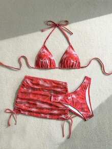 Conjunto de traje de baño de vacaciones para mujer, conjunto de vacaciones de verano para mujer, conjunto de playa para mujer - Multicolor 9 - Ver 3